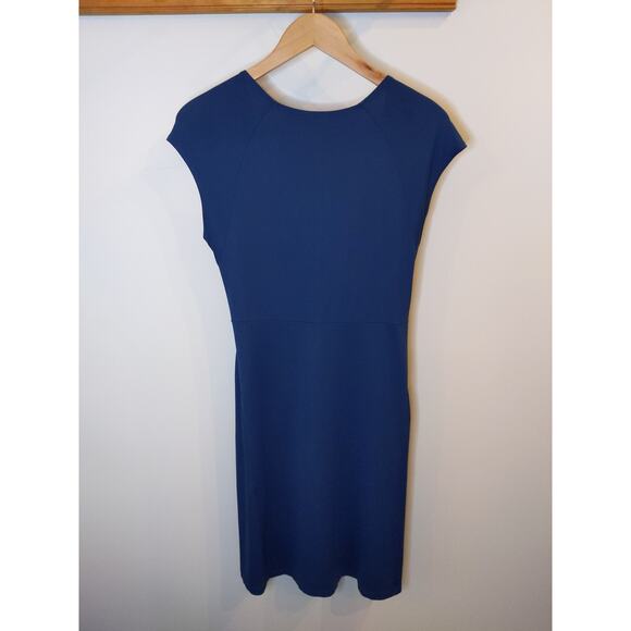 PATAGONIA Peacock Blue Bandha Twist Front Cap Sleeve Fit & Flare Dress Medium - Picture 3 of 5